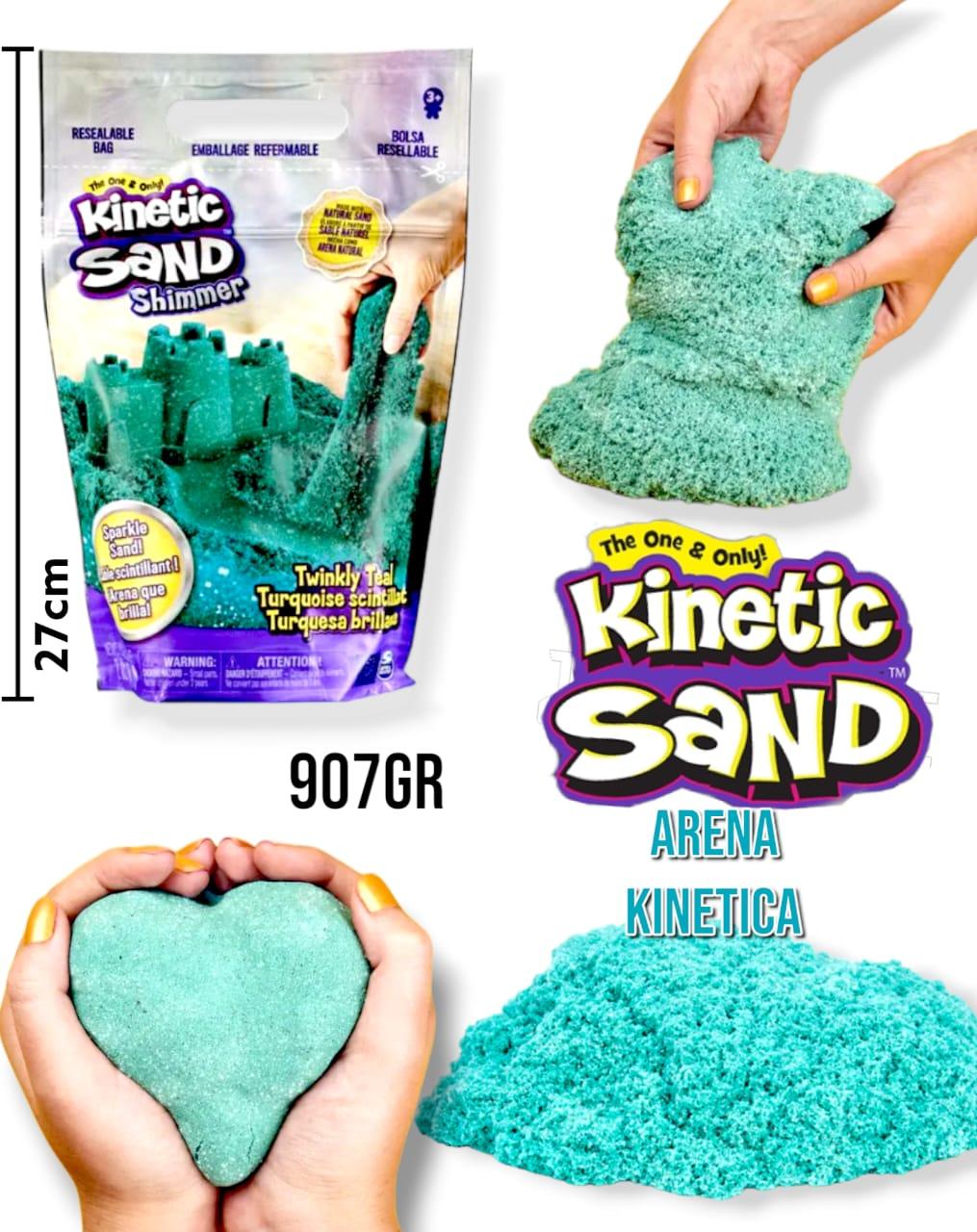 Kinetic Sand - Arena moldeable, 907gr color turquesa 27CM